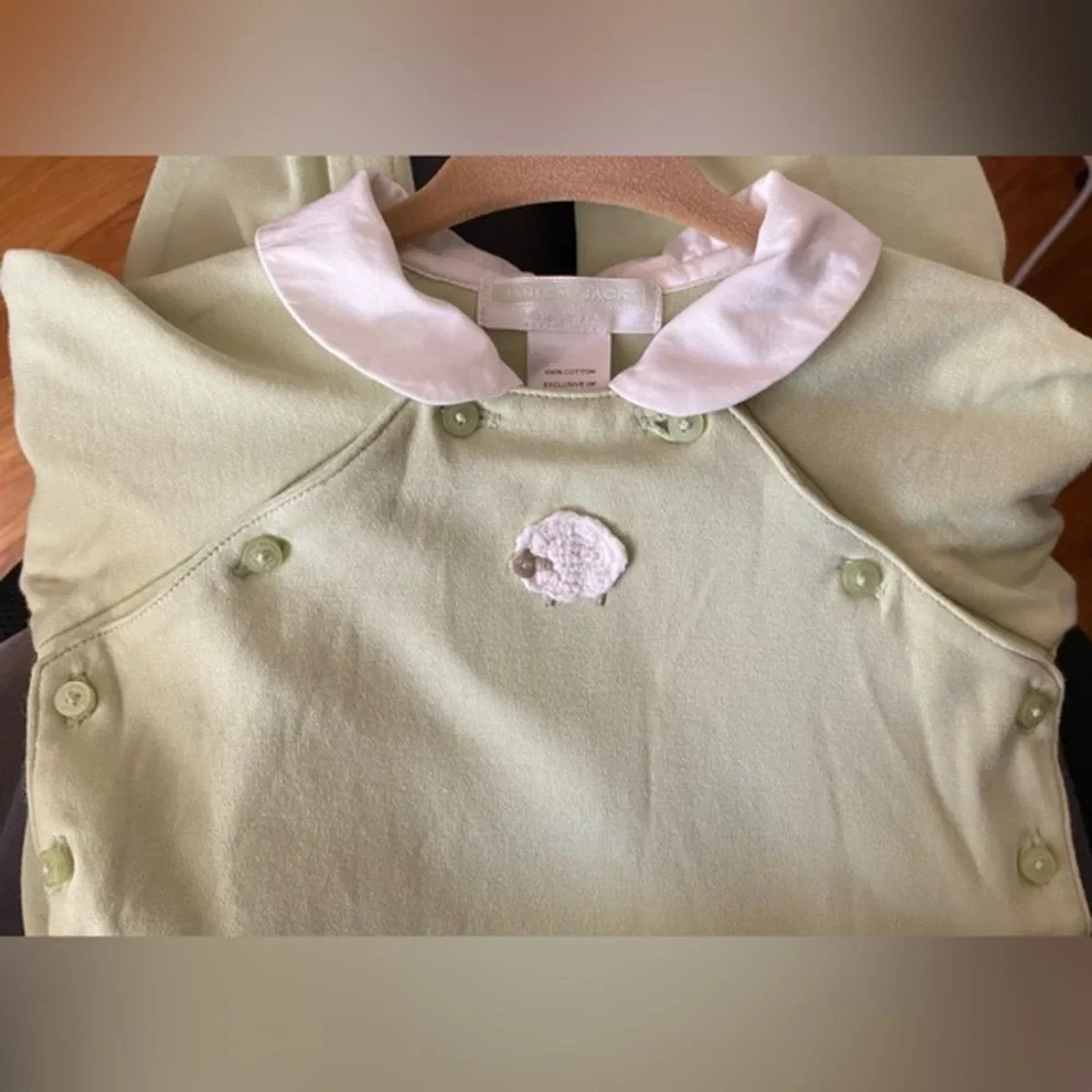 Janie and Jack Layette Long Sleeve One-Piece with Sheep Size 12-18M